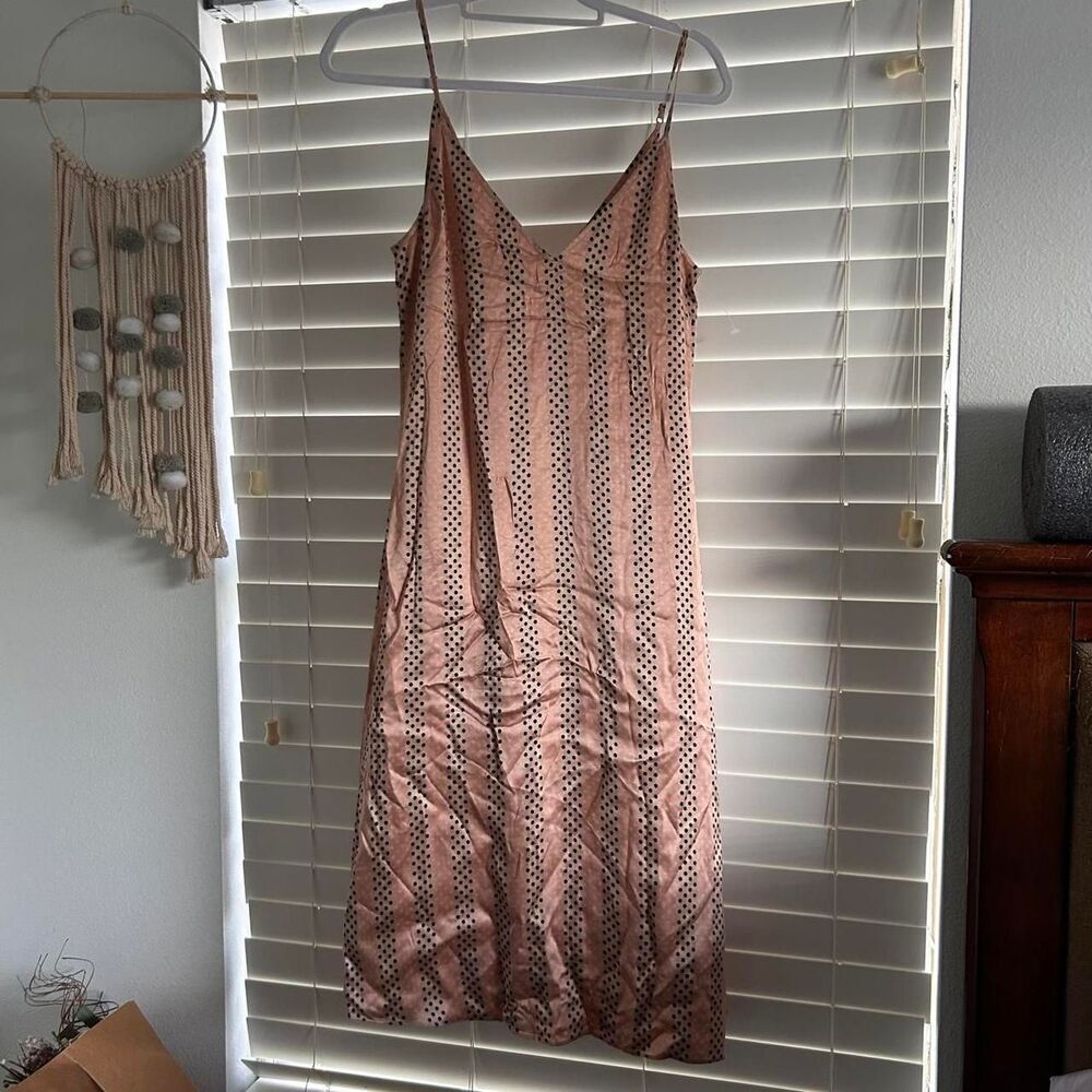 Equipment Lina Silk Polka Dot Slip Midi Dress | Small Feminine Luxury - Picture 3 of 7